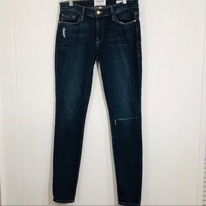 Frame Distressed Skinny Jeans 28
